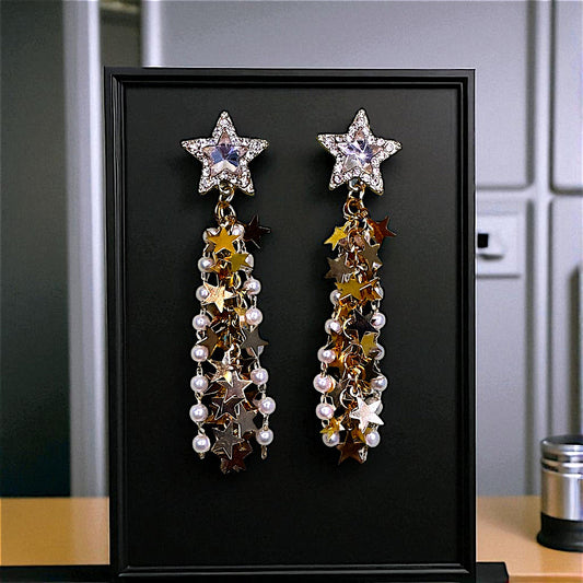 Shine Bright: Fancy Star Tendril Earrings Earrings Ear Rings Earrings ethnic party Trincket Jewellry Jewelry Jewellery