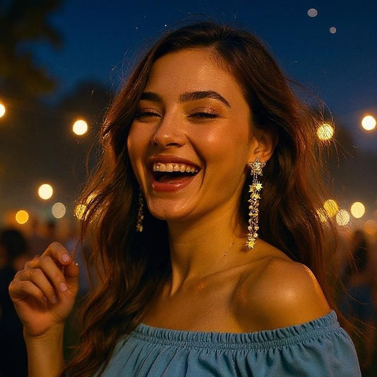 Shine Bright: Fancy Star Tendril Earrings Earrings Ear Rings Earrings ethnic party Trincket Jewellry Jewelry Jewellery