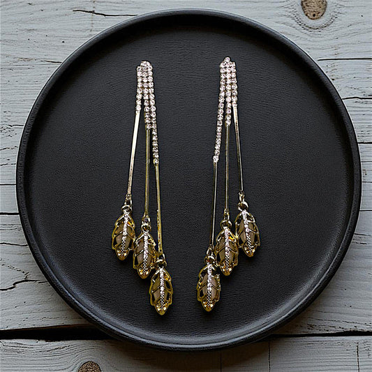 Trio Leaf Fancy Earrings - Perfect Party Accessory Earrings Ear Rings Earrings ethnic party Trincket Jewellry Jewelry Jewellery