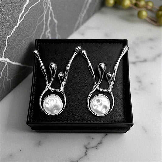 Random Design Bead Earrings Silver Earrings bead casuals Ear Rings Earrings office party Trincket Jewellry Jewelry Jewellery