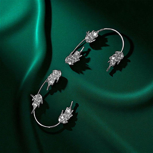 American Diamond Earcuffs Silver Earrings AD Ear Rings Earrings ethnic party Trincket Jewellry Jewelry Jewellery