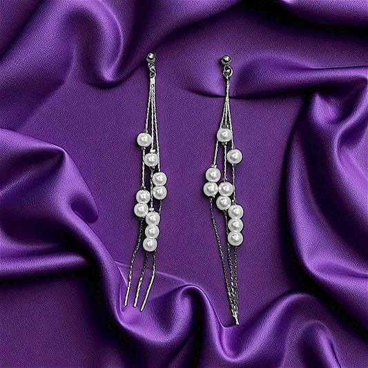 Bead and Chain Casual Earrings Silver Earrings bead casuals Ear Rings Earrings ethnic office party Trincket Jewellry Jewelry Jewellery