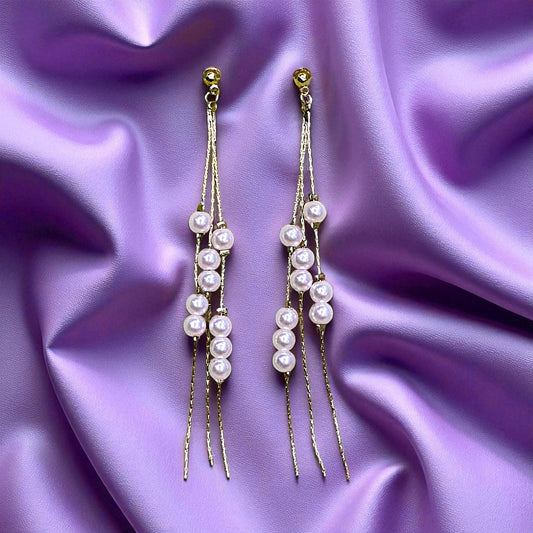 Bead and Chain Casual Earrings Gold Earrings bead casuals Ear Rings Earrings ethnic office party Trincket Jewellry Jewelry Jewellery