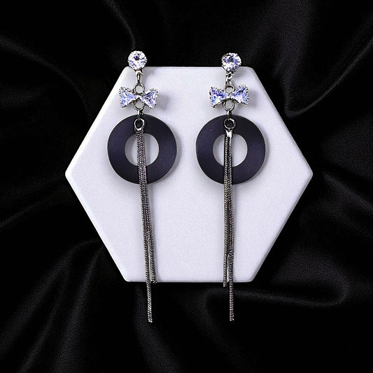Casual Black and Stone Earrings Ring Earrings casuals Ear Rings Earrings party Trincket Jewellry Jewelry Jewellery
