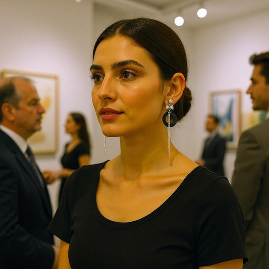 Casual Black and Stone Earrings Earrings casuals Ear Rings Earrings party Trincket Jewellry Jewelry Jewellery