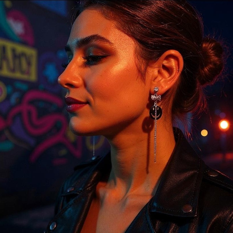 Casual Black and Stone Earrings Earrings casuals Ear Rings Earrings party Trincket Jewellry Jewelry Jewellery