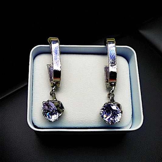 Round Glass Stone Tops Silver Earrings casuals Ear Rings Earrings office party Trincket Jewellry Jewelry Jewellery