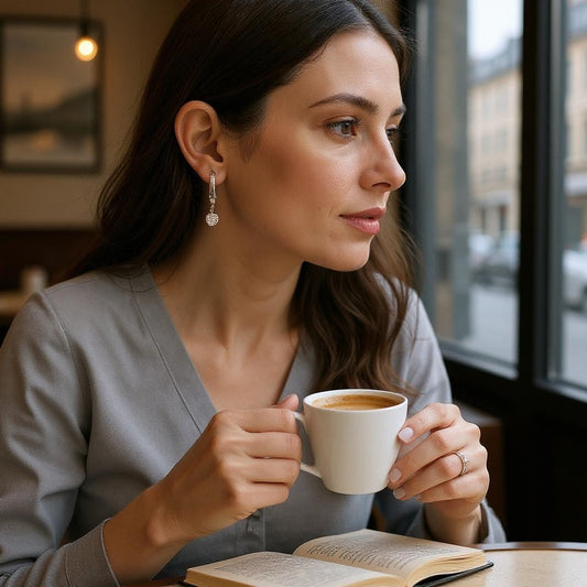 Round Glass Stone Tops Earrings casuals Ear Rings Earrings office party Trincket Jewellry Jewelry Jewellery