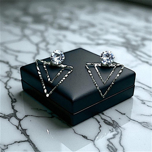 Triangle Shaped Casual Earrings Silver Earrings casuals Ear Rings Earrings office party Trincket Jewellry Jewelry Jewellery