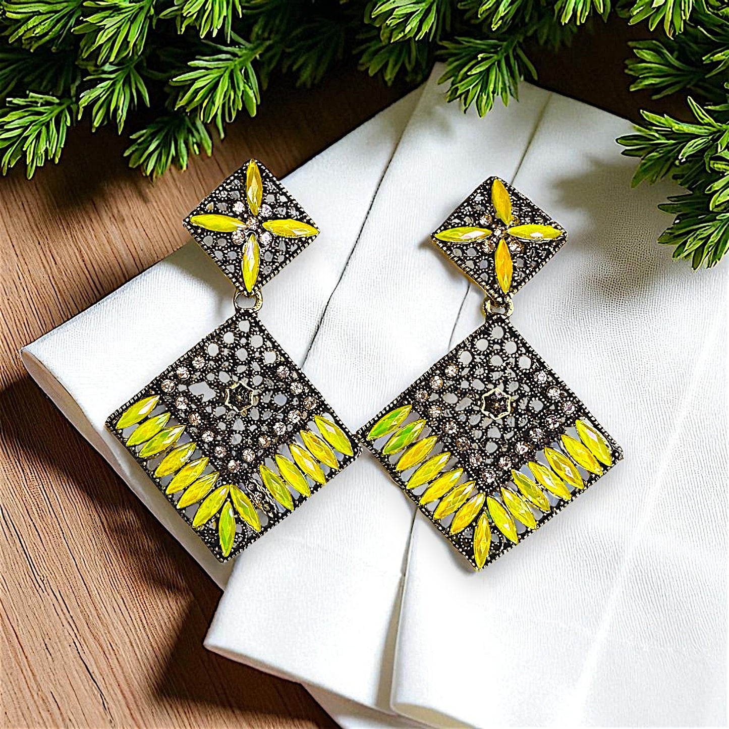 Diamond Rice Bead Earrings