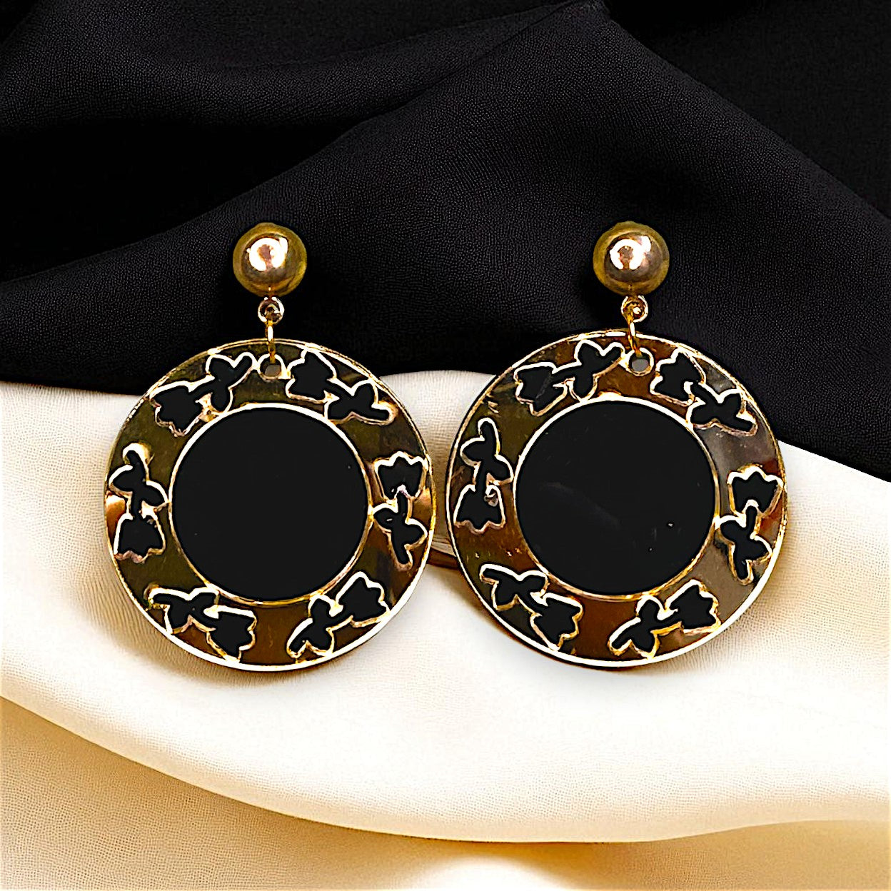 Shine Bright in Round Golden Earrings | Casual Chic