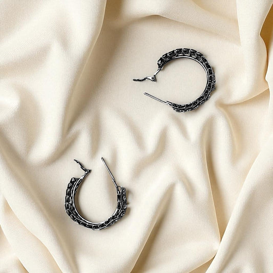 Chain style Silver Hoops Silver Earrings casuals Ear Rings Earrings ethnic office party Trincket Jewellry Jewelry Jewellery