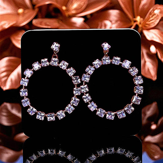 American Diamond Hoop-Dangles