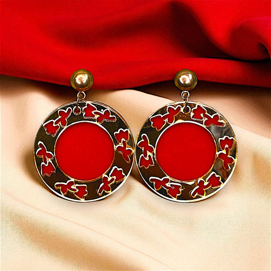 Shine Bright in Round Golden Earrings | Casual Chic