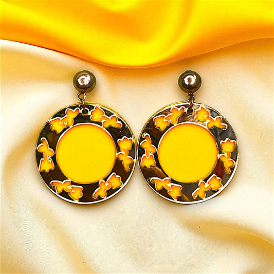 Shine Bright in Round Golden Earrings | Casual Chic