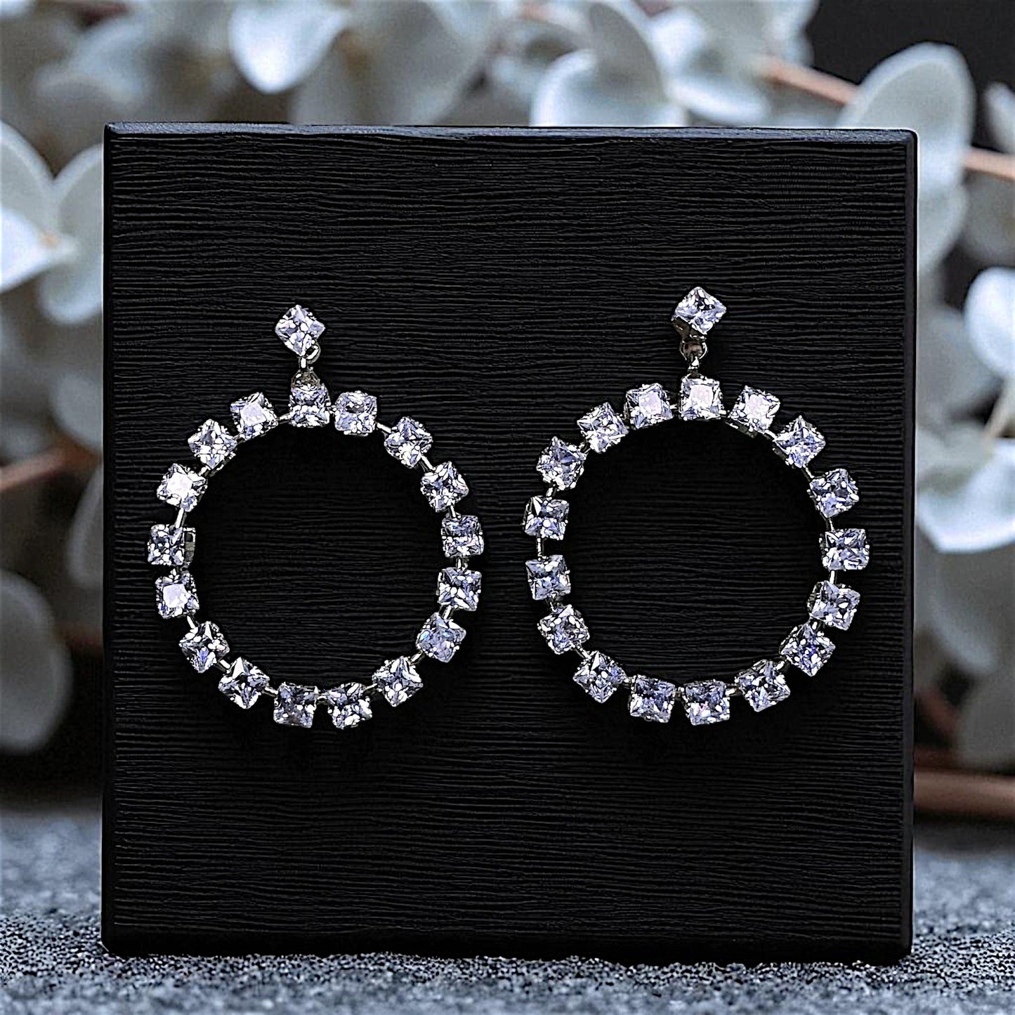 American Diamond Hoop-Dangles