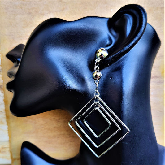 Silver Diamond Danglers Earrings Ear Rings Earrings party Trincket Jewellry Jewelry Jewellery