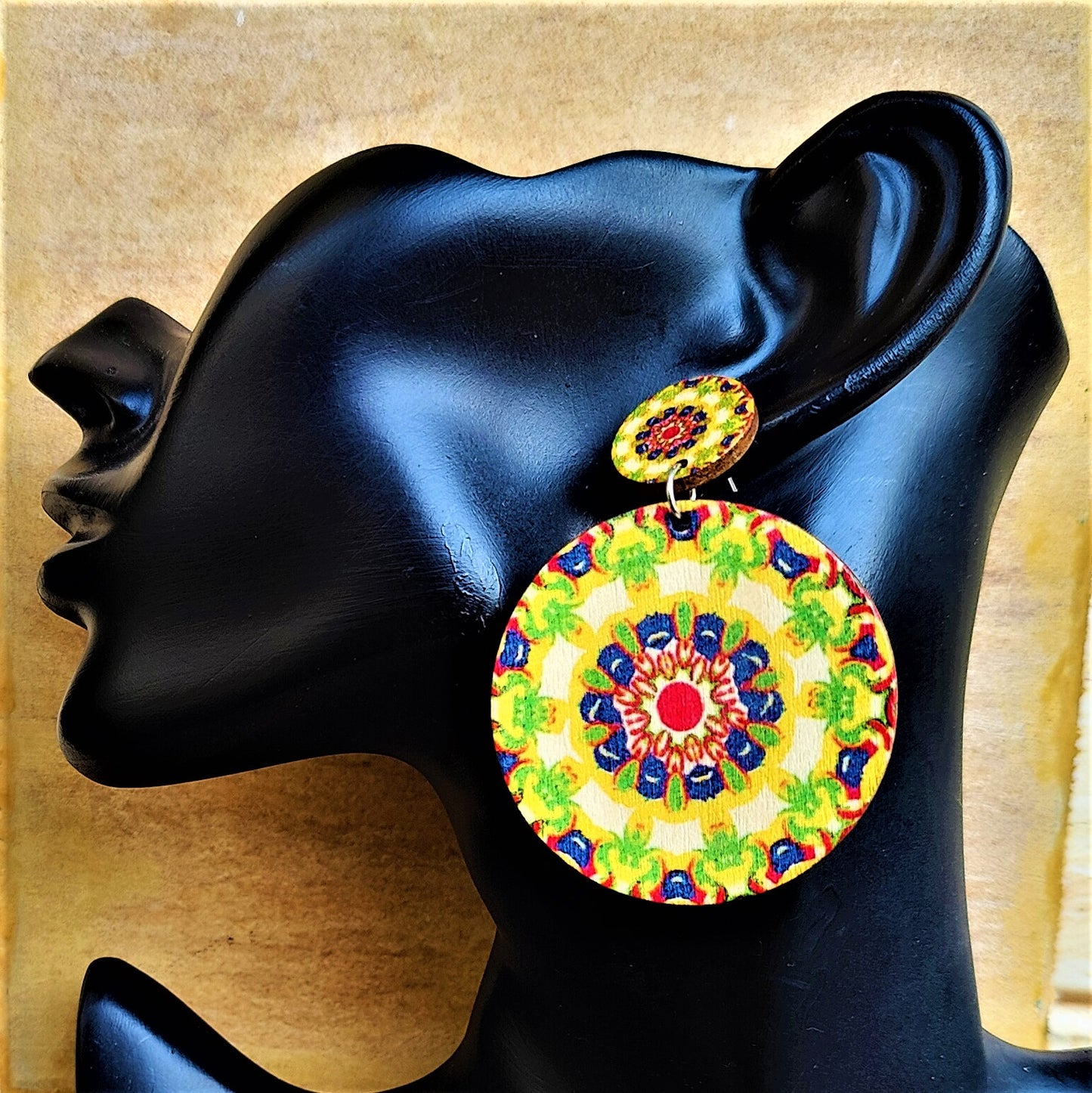 Circular Wooden Pattern Earrings Earrings casuals Ear Rings Earrings Trincket Jewellry Jewelry Jewellery