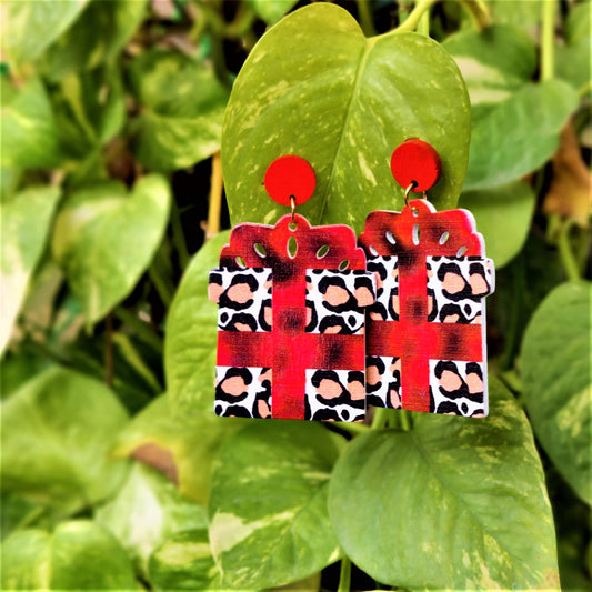 Gift Box Wooden Earrings Red Earrings casuals Ear Rings Earrings Trincket Jewellry Jewelry Jewellery