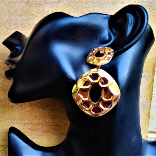 Brick pattern Earrings Earrings antitarnish Ear Rings Earrings party Trincket Jewellry Jewelry Jewellery