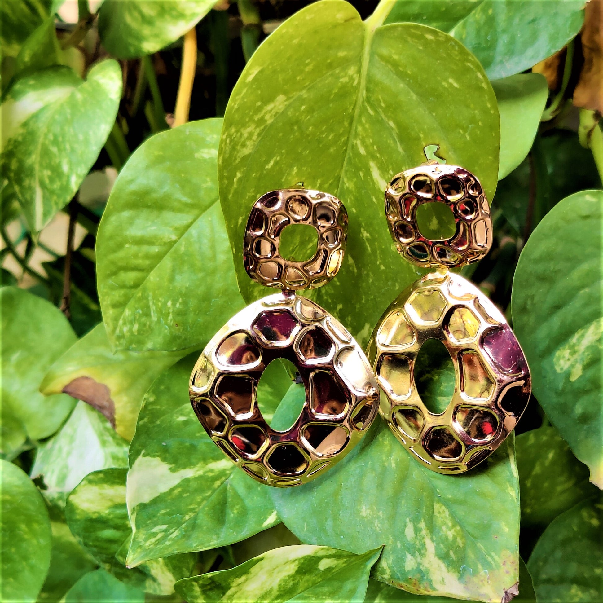 Brick pattern Earrings Gold Earrings antitarnish Ear Rings Earrings party Trincket Jewellry Jewelry Jewellery