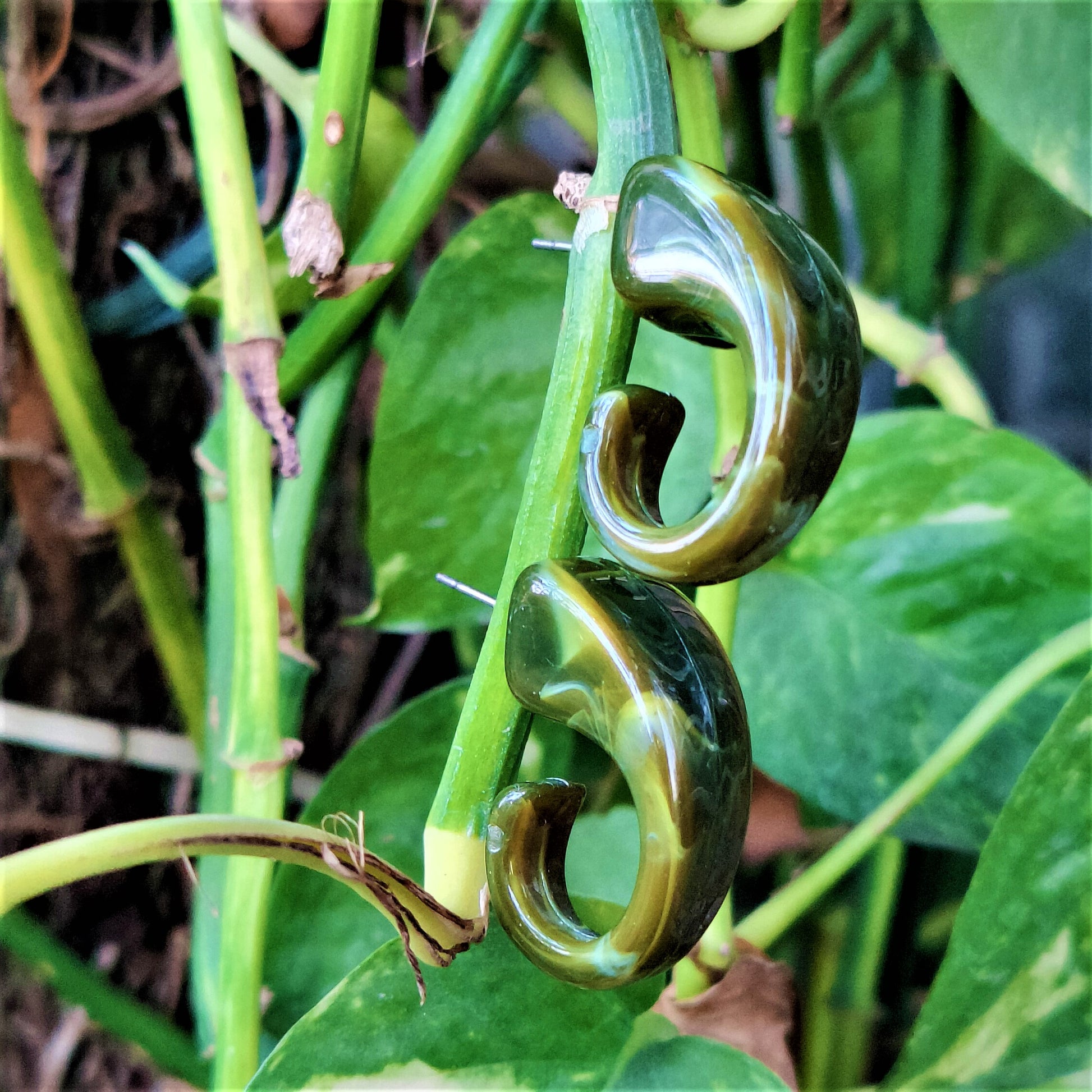 Trunk shaped Studs Green Earrings casuals Ear Rings Earrings office Trincket Jewellry Jewelry Jewellery