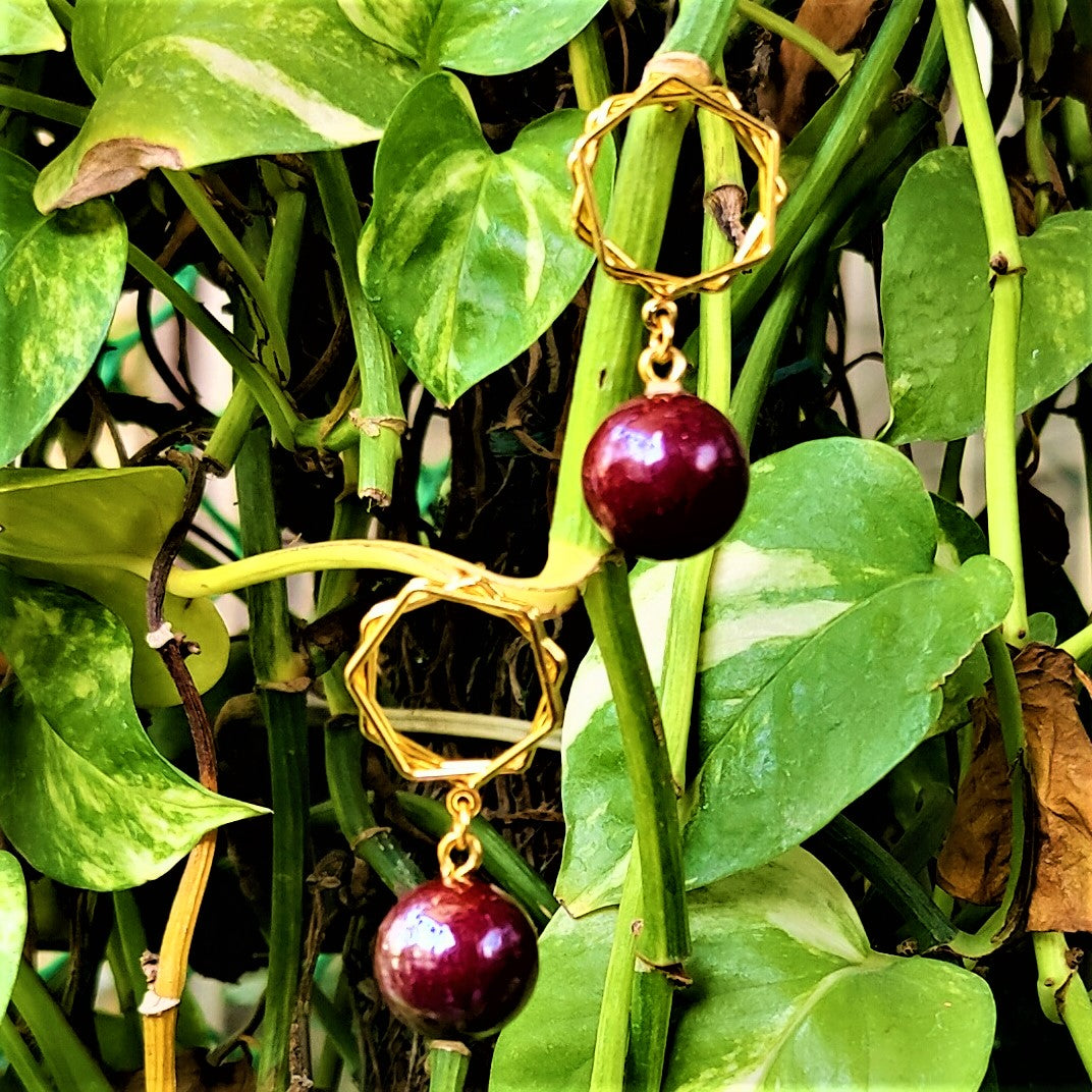 Big Bead Casual Earrings wine Earrings bead casuals Ear Rings Earrings office Trincket Jewellry Jewelry Jewellery