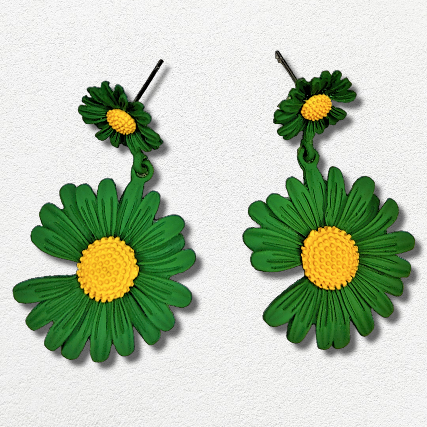 Sunflower Earrings Green Earrings casuals Ear Rings Earrings office party Trincket Jewellry Jewelry Jewellery