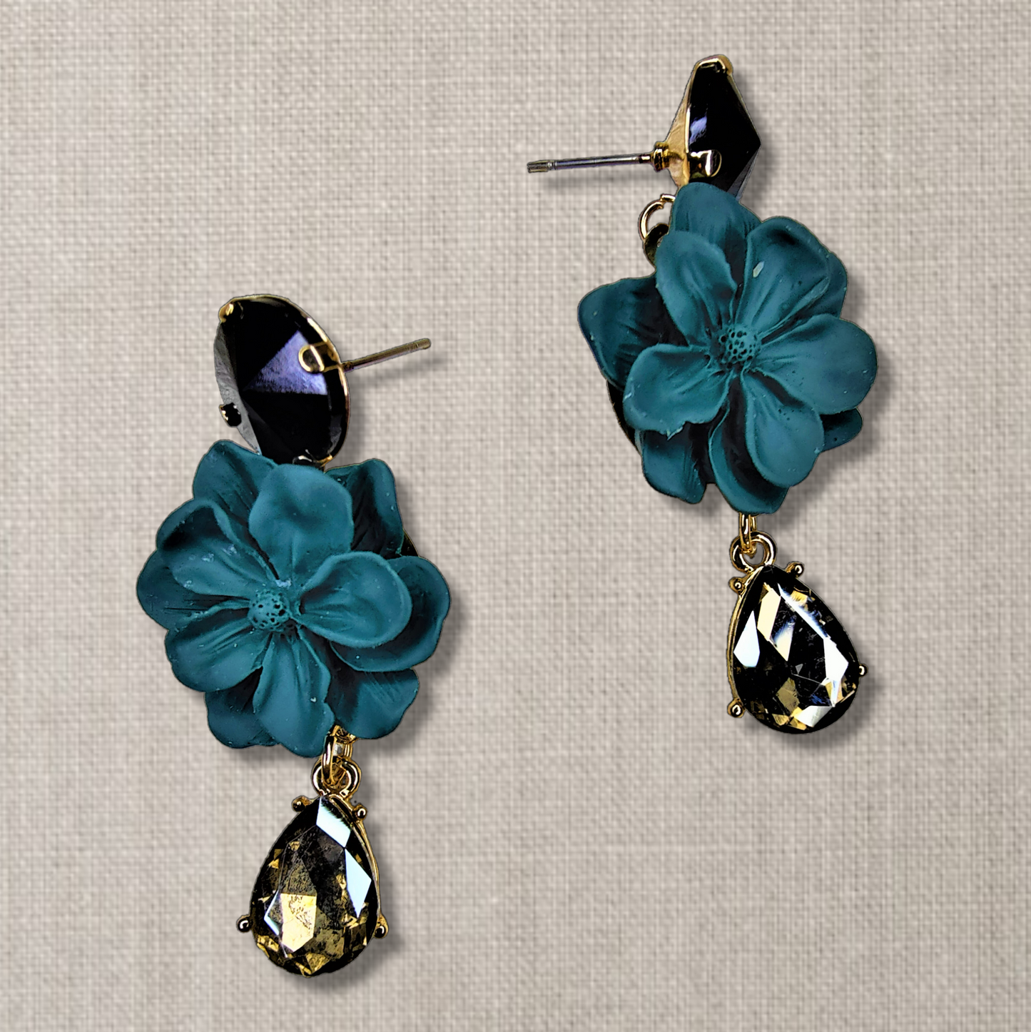 Matt Finish Sea Green Flower Stone Earrings Turquoise Earrings Ear Rings Earrings ethnic party Trincket Jewellry Jewelry Jewellery