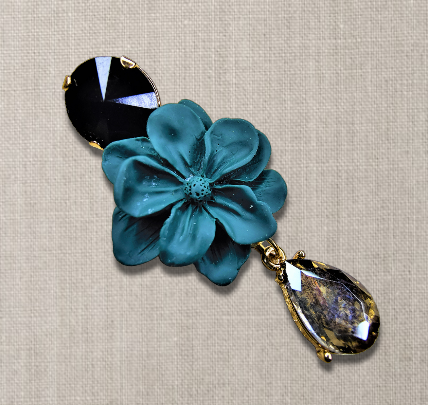 Matt Finish Sea Green Flower Stone Earrings Earrings Ear Rings Earrings ethnic party Trincket Jewellry Jewelry Jewellery