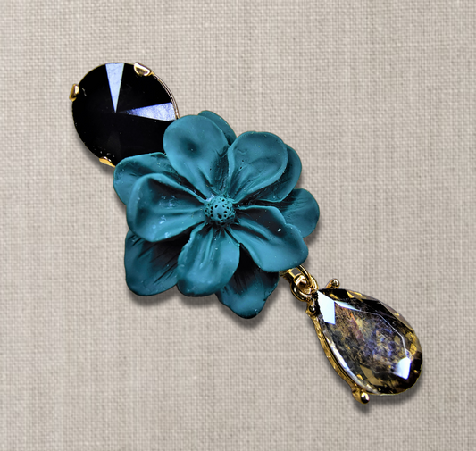 Matt Finish Sea Green Flower Stone Earrings Earrings Ear Rings Earrings ethnic party Trincket Jewellry Jewelry Jewellery