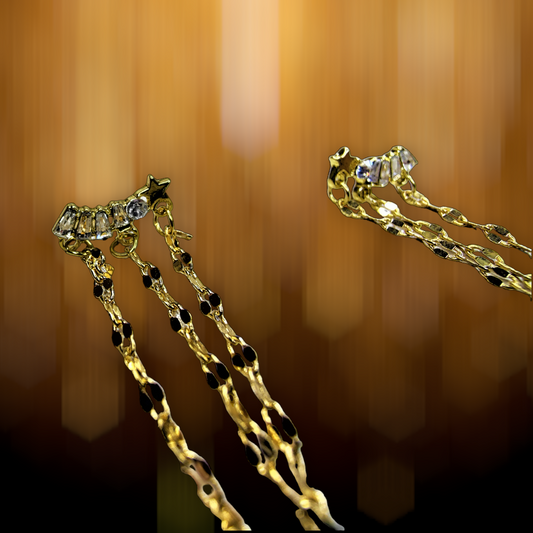 Stone and Chain Star & Heart Earrings Earrings Ear Rings Earrings party Trincket Jewellry Jewelry Jewellery