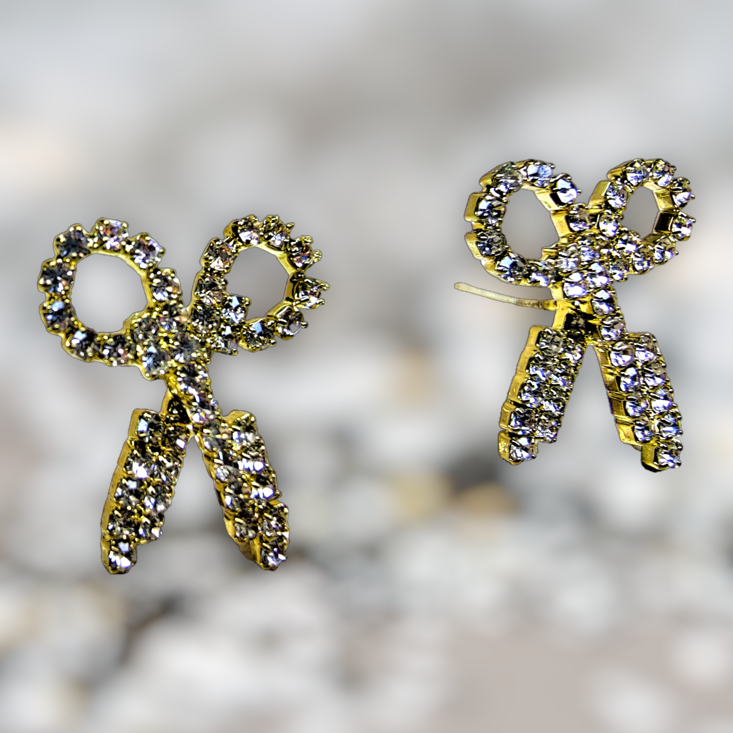 Scissor Style White Stone Earrings Earrings casuals Ear Rings Earrings office party Trincket Jewellry Jewelry Jewellery