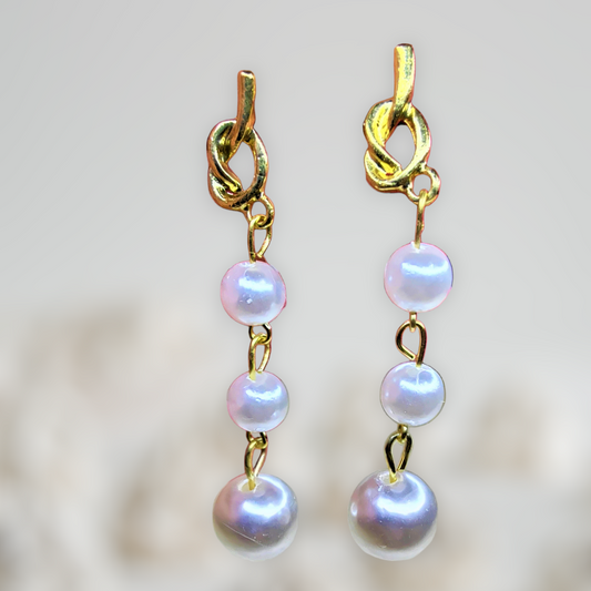 Knott & Bead Hangings Gold Earrings bead casuals Ear Rings Earrings ethnic office party Trincket Jewellry Jewelry Jewellery