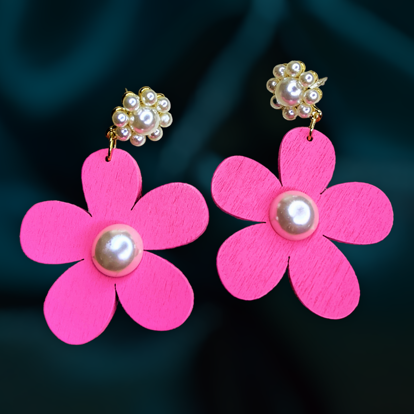 Big Flower Earrings Pink Earrings bead casuals Ear Rings Earrings ethnic office party Trincket Jewellry Jewelry Jewellery
