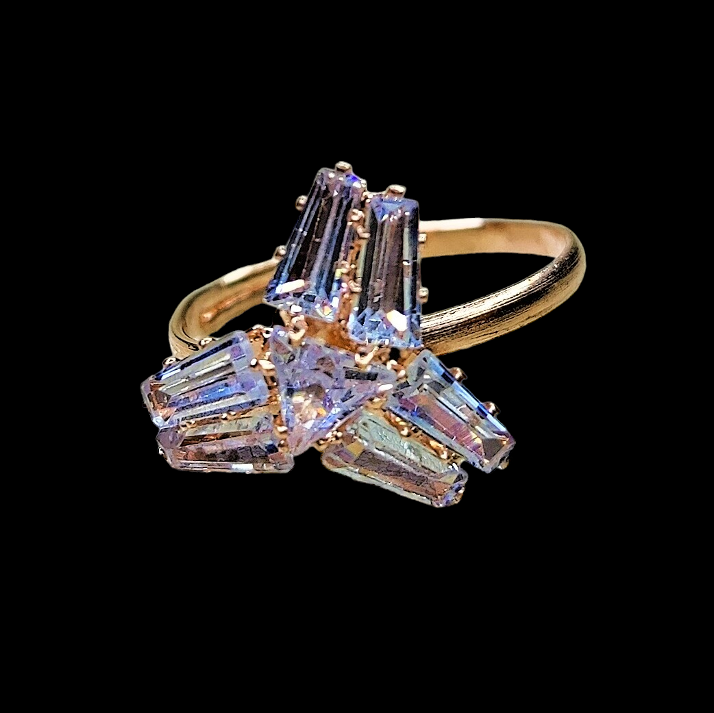 American Diamond Rings Rose gold Ring AD ethnic party Ring Trincket Jewellry Jewelry Jewellery