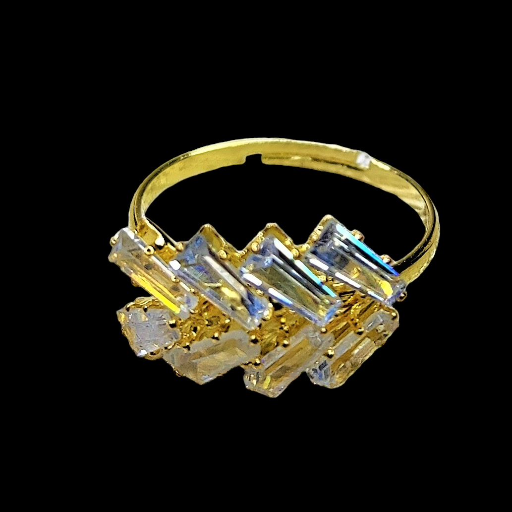 American Diamond Rings Gold Ring AD ethnic party Ring Trincket Jewellry Jewelry Jewellery
