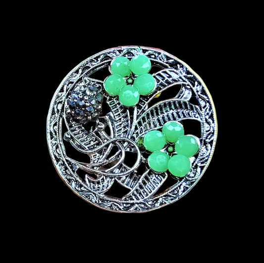 Twin Flower Finger Ring: Bloom Your Style Today Light Green Ring casuals ethnic office party Ring Trincket Jewellry Jewelry Jewellery