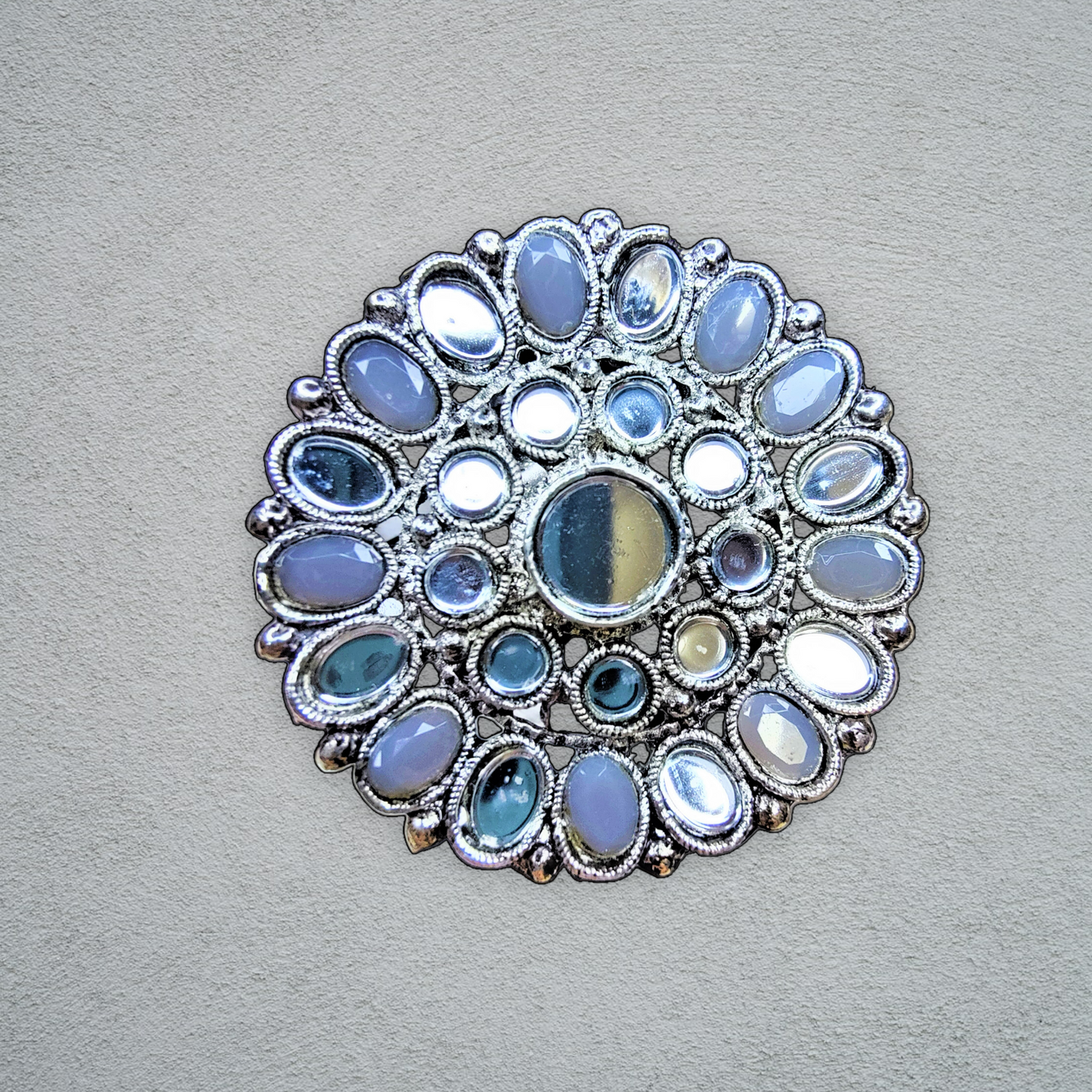 Dazzle with Round Mirror Rings – Adjustable Size Grey Ring casuals ethnic office party Ring Trincket Jewellry Jewelry Jewellery