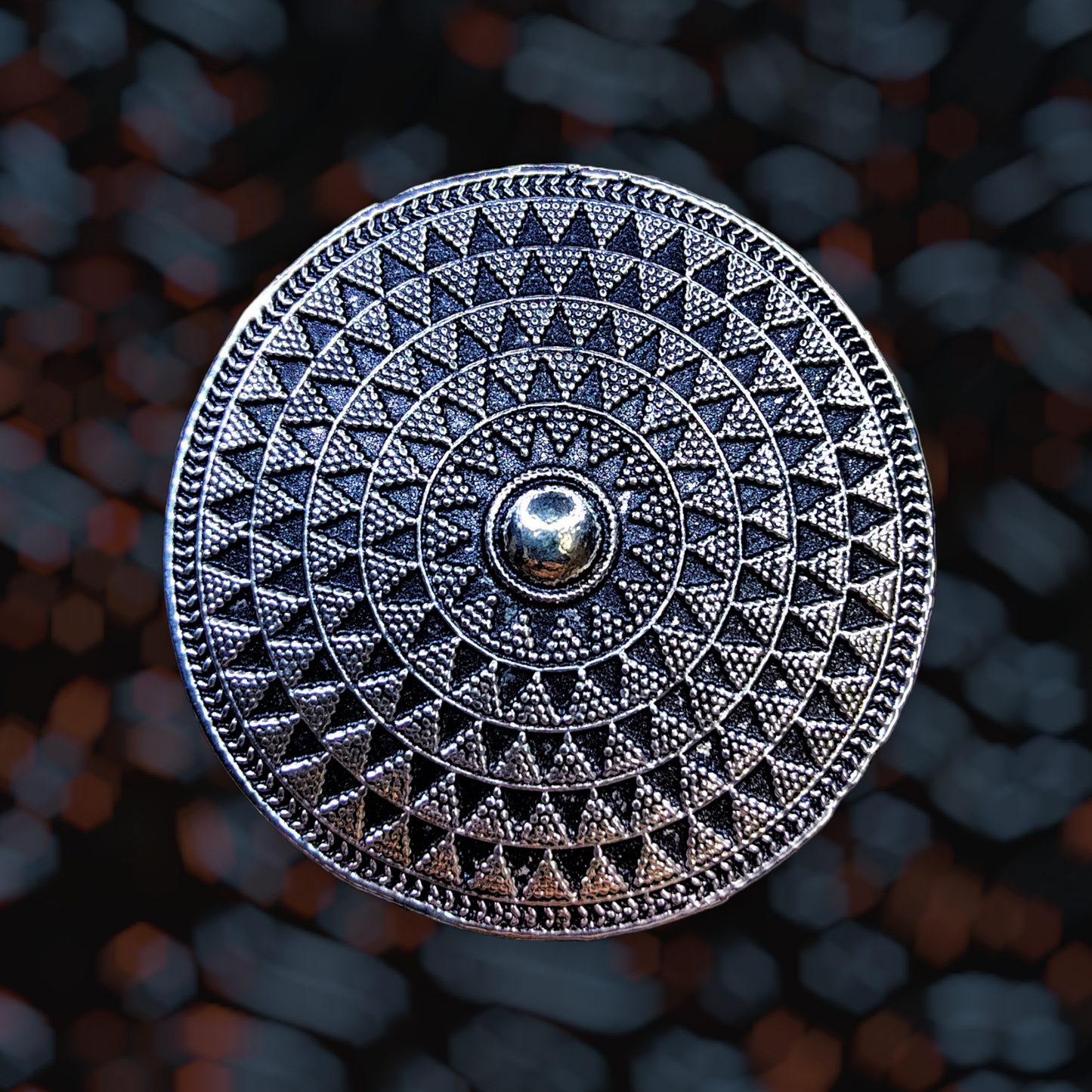 Oxidized Big Ring Circle (Triangle Pattern) Ring casuals ethnic office party Ring Trincket Jewellry Jewelry Jewellery