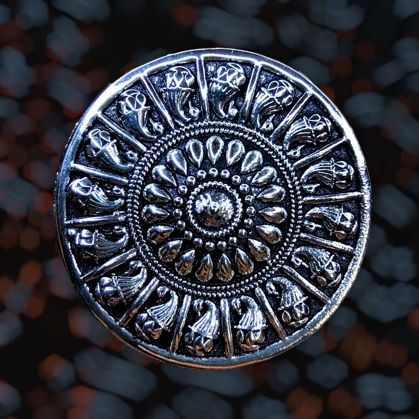 Oxidized Big Ring Circle (Peacock Pattern) Ring casuals ethnic office party Ring Trincket Jewellry Jewelry Jewellery