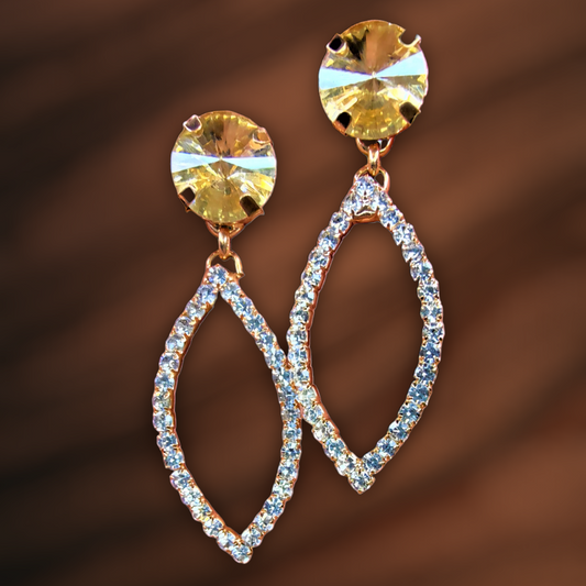 Fancy Glass Stone Earrings Gold Leaf Earrings Ear Rings Earrings ethnic party Trincket Jewellry Jewelry Jewellery