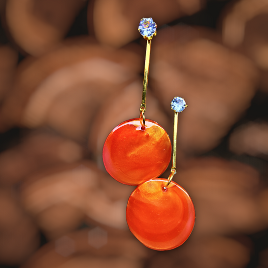 Shaded Circle Danglers Orange Earrings Ear Rings Earrings party Trincket Jewellry Jewelry Jewellery