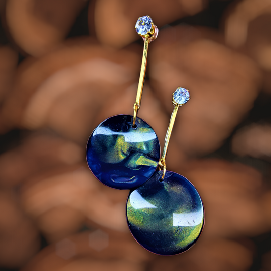 Shaded Circle Danglers Blue Earrings Ear Rings Earrings party Trincket Jewellry Jewelry Jewellery