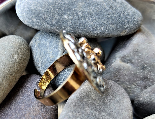 Silver and Gold Oxidized Ring (Style 18) Ring ethnic Ring Trincket Jewellry Jewelry Jewellery