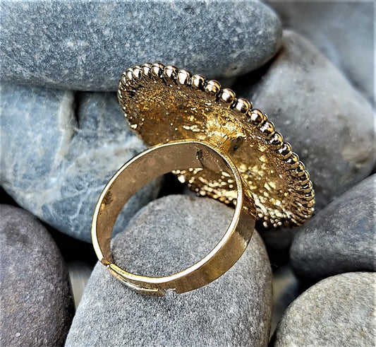 Silver and Gold Oxidized Ring (Style 15) Ring ethnic Ring Trincket Jewellry Jewelry Jewellery