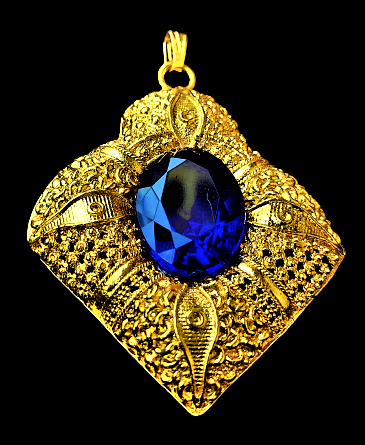 Gold and Blue Pendant Set Jewelry Set antitarnish ethnic Set Trincket Jewellry Jewelry Jewellery