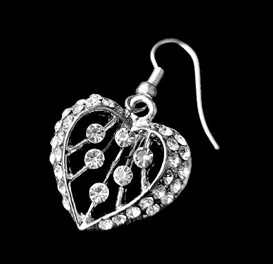 Silver Small Stone Heart Pendant Set Jewelry Set party Set Trincket Jewellry Jewelry Jewellery