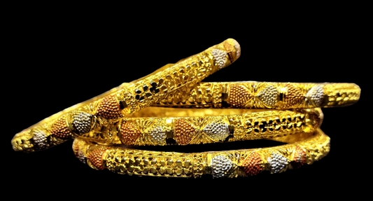 Hourglass Design Golden Kade (Set of 4) Gold Bracelet antitarnish Bracelet ethnic Trincket Jewellry Jewelry Jewellery