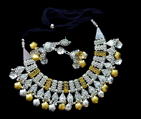 Dual tone Choker Set Jewelry Set ethnic Set Trincket Jewellry Jewelry Jewellery